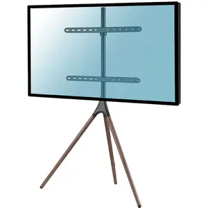 Kimex - Support chevalet design scandinave pour tv 45''- 65'' noir/noyer pas cher