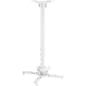 Comparateur de prix : Kimex - Support plafond vidéoprojecteur, Hauteur 60-90cm, Blanc