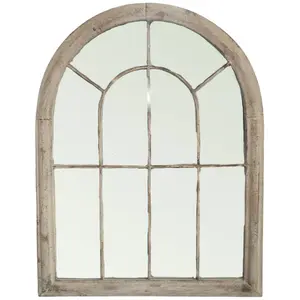 Comparateur de prix : CHEMIN DE CAMPAGNE Miroir mural vintage métal antique gris fenêtre 69 x 5 x 88 cm