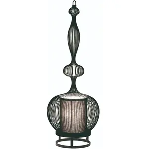 Lampe  en métal noir 24x66cm Impératrice - Forestier pas cher
