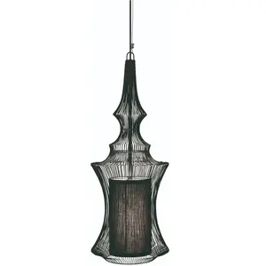 Suspension en métal noir 24x60cm Tibet - Forestier