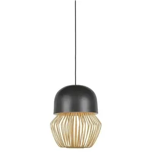 Forestier ANEMOS-Suspension Céramique/Bois Ø35cm H45cm