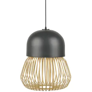 Forestier ANEMOS-Suspension Céramique/Bois Ø39cm H47cm