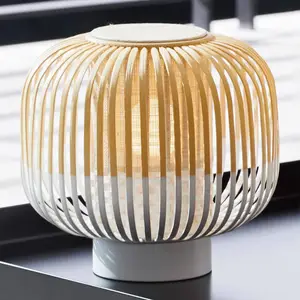 Forestier Bamboo Light S lampe à poser 24 cm blanc pas cher