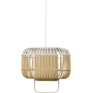 Suspension carré en bambou blanche S Bamboo Square - Forestier