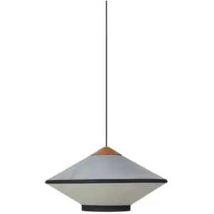Forestier CYMBAL-Suspension en Velours / Lin et Bois Ø50cm