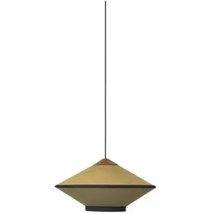 Forestier CYMBAL-Suspension en Velours / Lin et Bois Ø50cm pas cher