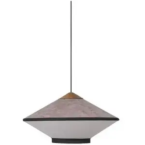 Forestier CYMBAL-Suspension en Velours / Lin et Bois Ø50cm pas cher
