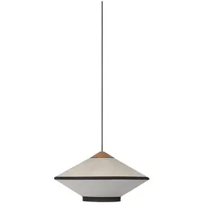 Forestier CYMBAL-Suspension en Velours / Lin et Bois Ø50cm pas cher