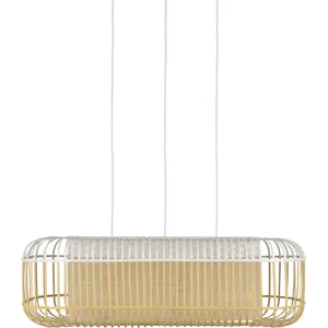 Forestier Bamboo oval L Suspension blanche/naturelle