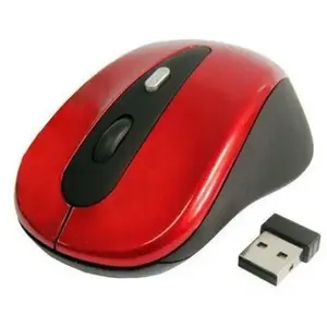 Yonis Souris Sans Fils Universelle Optique 2600 Dpi 2.4 Ghz USB Plug & Play Rouge Neuf pas cher