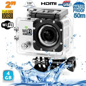 Yonis Camera Embarquée Sports Wi-Fi LCD Caisson Etanche Waterproof 12 Mp HD Blanc 4 Go