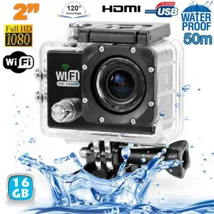 Yonis Camera Embarquée Sports Wi-Fi LCD Caisson Etanche Waterproof Full HD Noir 16 Go