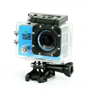 Yonis Camera Embarquée Sports Wi-Fi LCD Caisson Etanche Waterproof Full HD Bleue 32Go