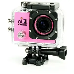 Yonis Camera Embarquée Sports Wi-Fi LCD Caisson Etanche Waterproof HD 12 Mp Rose 64Go