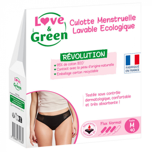 Love & Green - Culotte menstruelle Flux normal Noire - Love & Green M