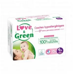 Comparateur de prix : Couches LOVE & GREEN T4+ x42 - Hypoallergéniques et naturelles