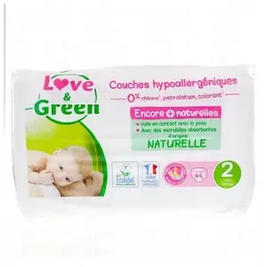 Comparateur de prix : Love And Green Couches Hypoallergéniques 44 Couches Taille 2 (3-6 kg)