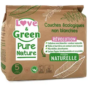 Comparateur de prix : Love & Green Pure Nature Pack de 198 Couches écologiques non blanchies...