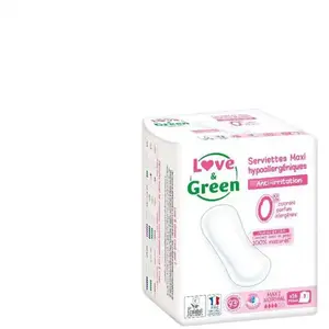 Comparateur de prix : Love and green Serviettes Hypoallergéniques Maxi Normal 16 Serviettes