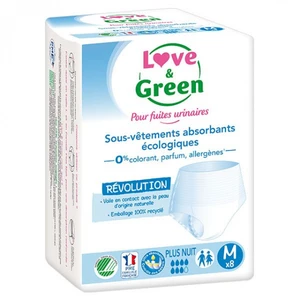 Love & Green Sous-vêtements absorbants adulte hypo et écologiques Plus Nuit Taille M x8Vendu paratida-santediscount