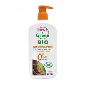 Love and Green - Gel lavant surgras bébé - Huile d'olive - 500ml - Bio