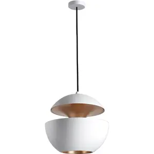 Suspension en acier blanc intérieur cuivre 35cm HCS 350 - DCW Editions pas cher