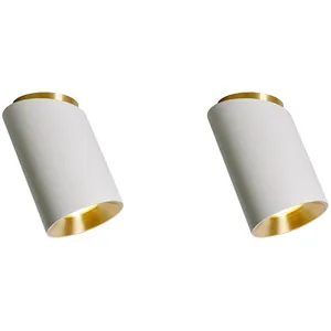 Pack duo plafonnier diagonal en acier finition blanc mat 8,5cm Tobo - ...