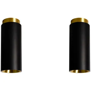 Pack duo plafonnier en acier finition noir mat 6,5cm Tobo - DCW Editio... pas cher