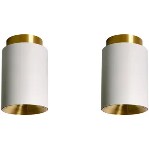 Pack duo plafonnier en acier finition blanc mat 8,5cm Tobo - DCW Editi...Vendu parmade-in-design