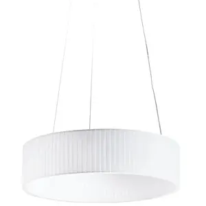Dix Heures Dix - Suspension Ronde - Blanc - Tissu acrylique plissé - D...