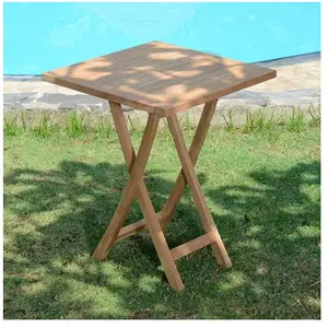 Teck'attitude - Table pliante carré en teck massif Bistrot 60 x 60 cm pas cher