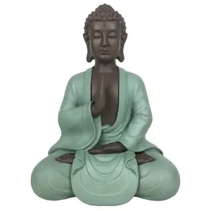 Comparateur de prix : Statue déco Bodhi Vert Méditation en résine Vert et Marron - H20 cm