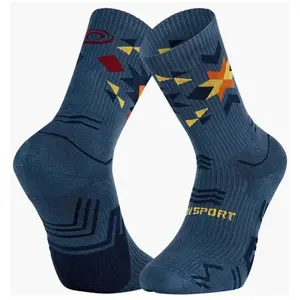 Chaussettes bv sport trek double gr haute lyocell aztec bleu pas cher