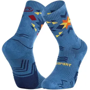 Chaussettes bv sport trek double gr haute lyocell aztec bleu pas cher