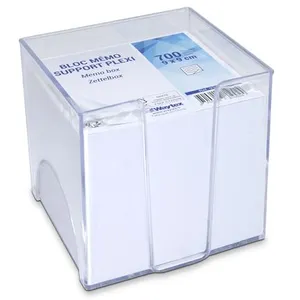 Waytex Bloc mémo 931150 700 notes blanches 9 x 9 cm avec support plastique transparent pas cher