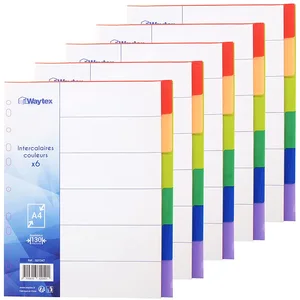 WAYTEX 931347C5 Intercalaires A4 6 Touches Neutres en Polypropylène de... pas cher