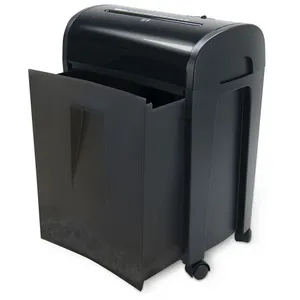 Waytex Destructeur de Documents Coupe Croisée 10 Feuilles CD et Carte de crédit sur Roulettes avec Bac tiroir de 14L