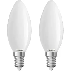 BUT Lot 2 ampoules LED Flamme E14 XANLITE HOME Blanc chaud pas cher