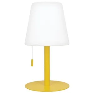Comparateur de prix : Xanlite Lampe à poser cône jaune rechargeable en métal LED IP44, 400LM, CCT