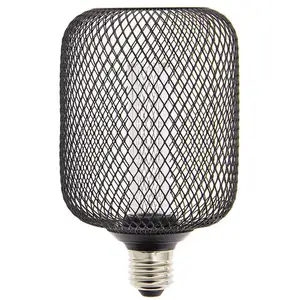Xanlite Ampoule Déco Cage Cylindre Noir, culot E27, Hologramme, Blanc chaud pas cher