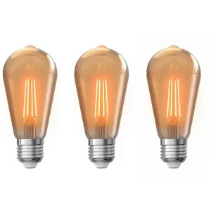 BUT Lot de 2 + 1 ampoules Filament LED ST64 Edison ambrées culot E27 400LMVendu parfnac