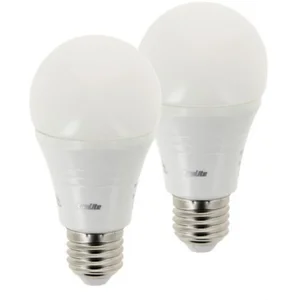 Comparateur de prix : Xanlite Lot de 2 ampoules SMD LED A60 Opaque, culot E27, 806 Lumens conso 9W 