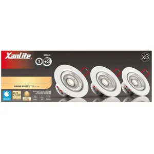 Comparateur de prix : Xanlite Lot de 3 spots intégrés 6 W (50 W) Lumière dimmable Blanc chaud