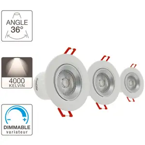 Comparateur de prix : Lot de 3 spots intégrés Xanlite 6 W (50 W) Lumière dimmable Blanc neutre