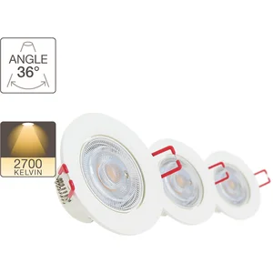 Lot 3 ampoules spot LED encastrable 5,6 W chaud Ø 65 mm Xanlite