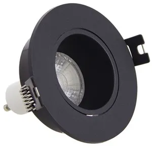 Comparateur de prix : Pack de 3 spots GU10 50W 2700K rond orientable noir IP20