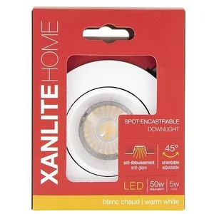 Xanlite Spot GU10 50W 2700K Rond orientable Blanc IP20 pas cher