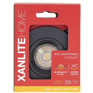 Xanlite - Spot GU10 50W 2700K Rond orientable Noir IP20 - SP50RANVendu parfnac