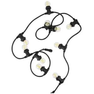 Xanlite Guirlande Guinguette led Noire, x10 Ampoules Vintage E27 Incluses, 5m ... pas cher